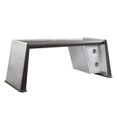 Brancaster Distress Chocolate Top Grain Leather & Aluminum Desk Model 92855 By ACME Furniture